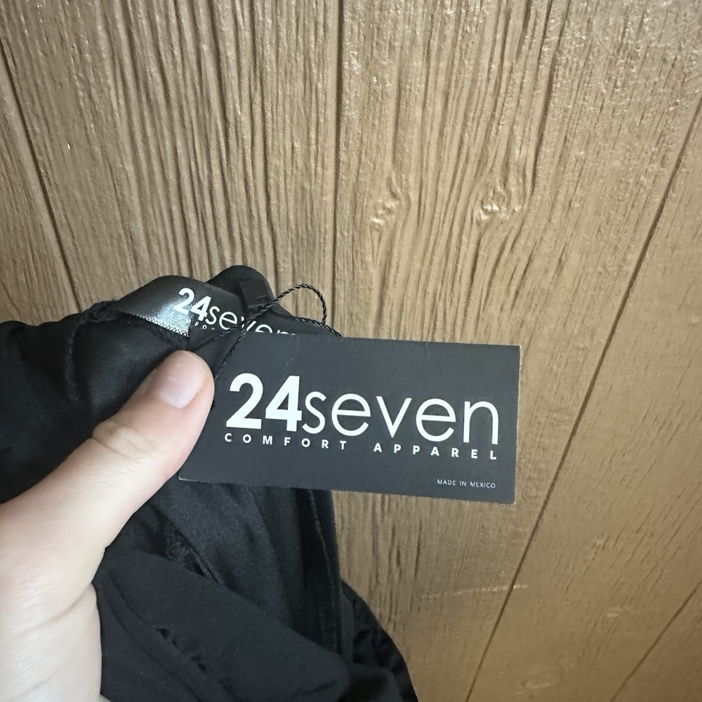 NWT 24Seven Comfort Apparel Maxi Skirt Black Pockets Foldover Casual Relaxed - Picture 8 of 8